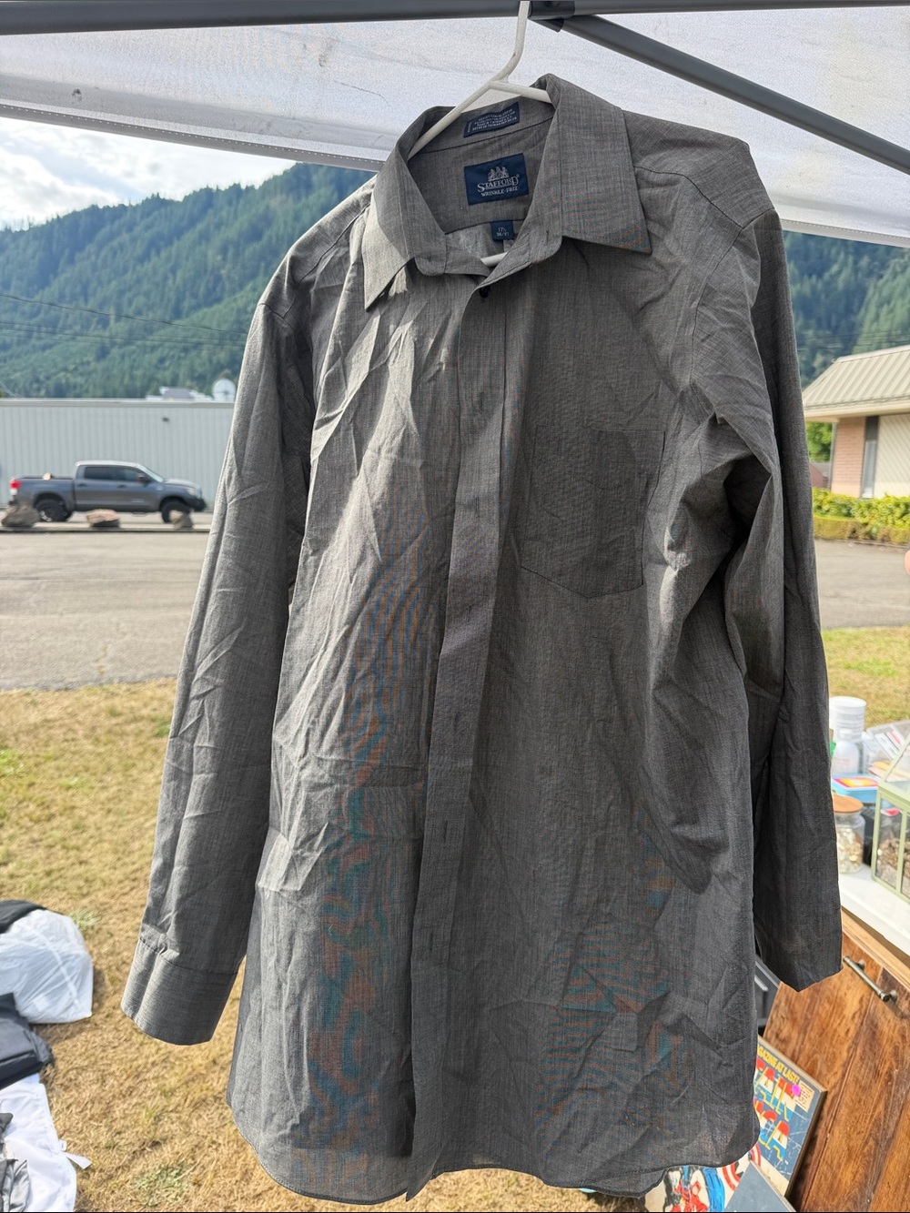 Stafford Men's Gray Trench Shirt Jacket
